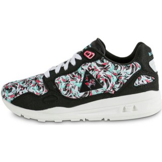 Le Coq Sportif Lcs R900 Flower Jacquard Blanc/Noir/Rose - Chaussures Baskets Basses Femme Rabais prix